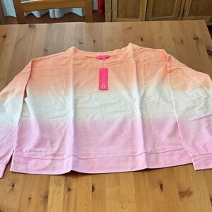 NWT! Lilly Pulitzer Ombre Sheridan Long Sleeve Top in Peach and Pink Size XXL